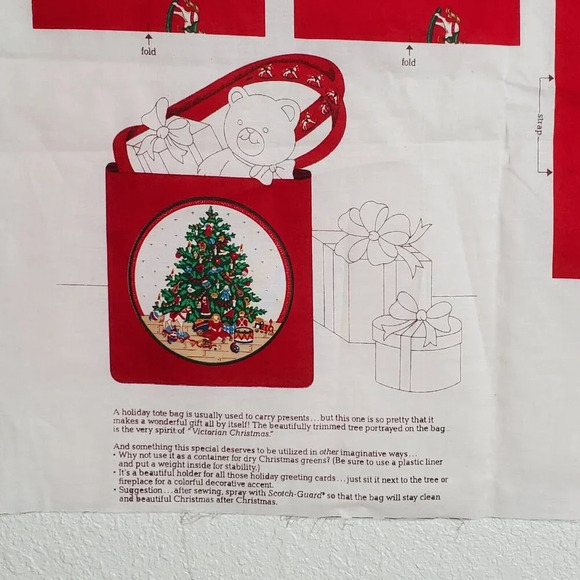 Vintage V.I.P  Cranston Christmas Tree Tote Bag Sewing Fabric Panel Cut & Sew - Picture 2 of 6